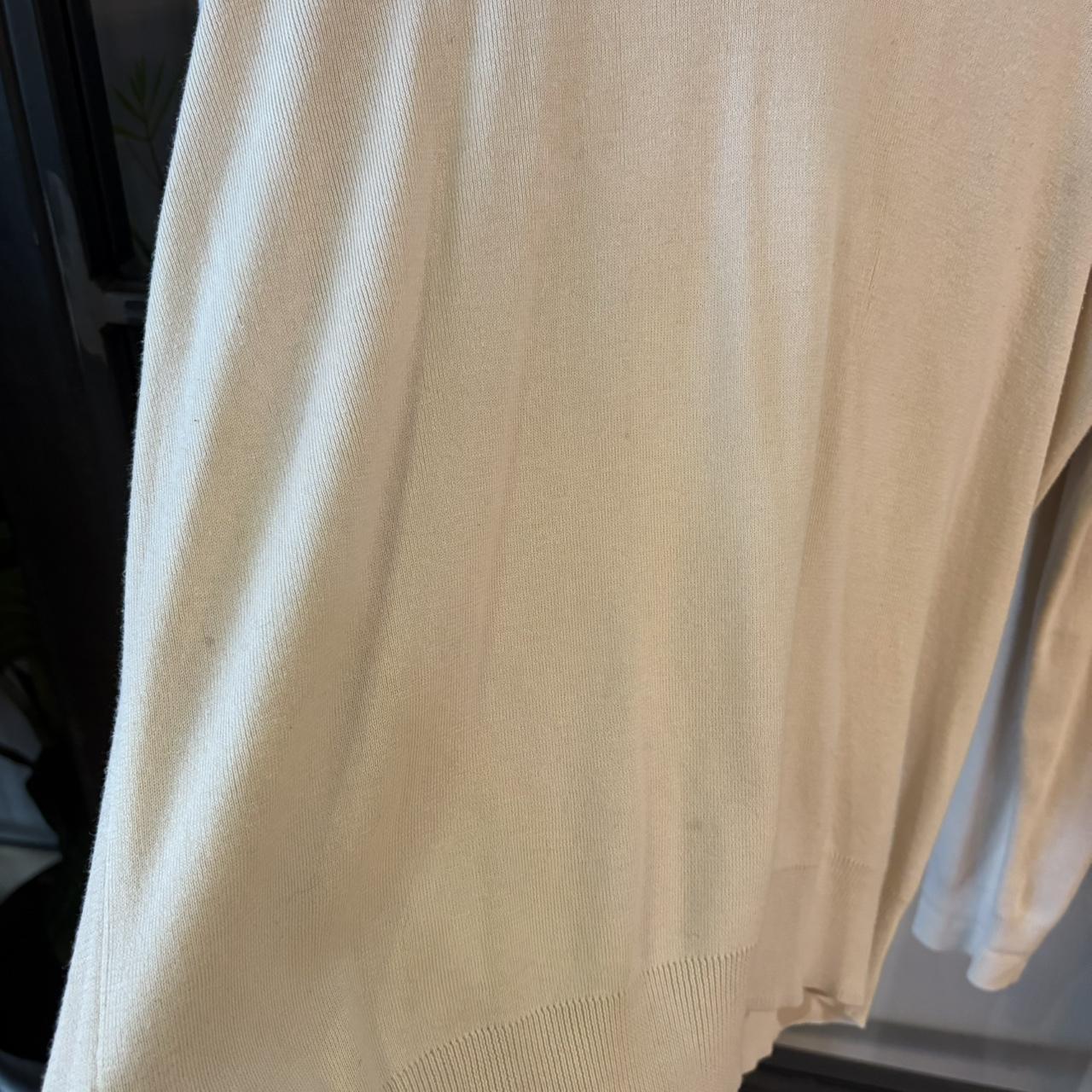 SWT574BR - Vintage Retro Essential Beige Polo Ralph Lauren sweatshirt v-neck knit Jumper #poloralphlauren #preppy #knitjumper #knitted