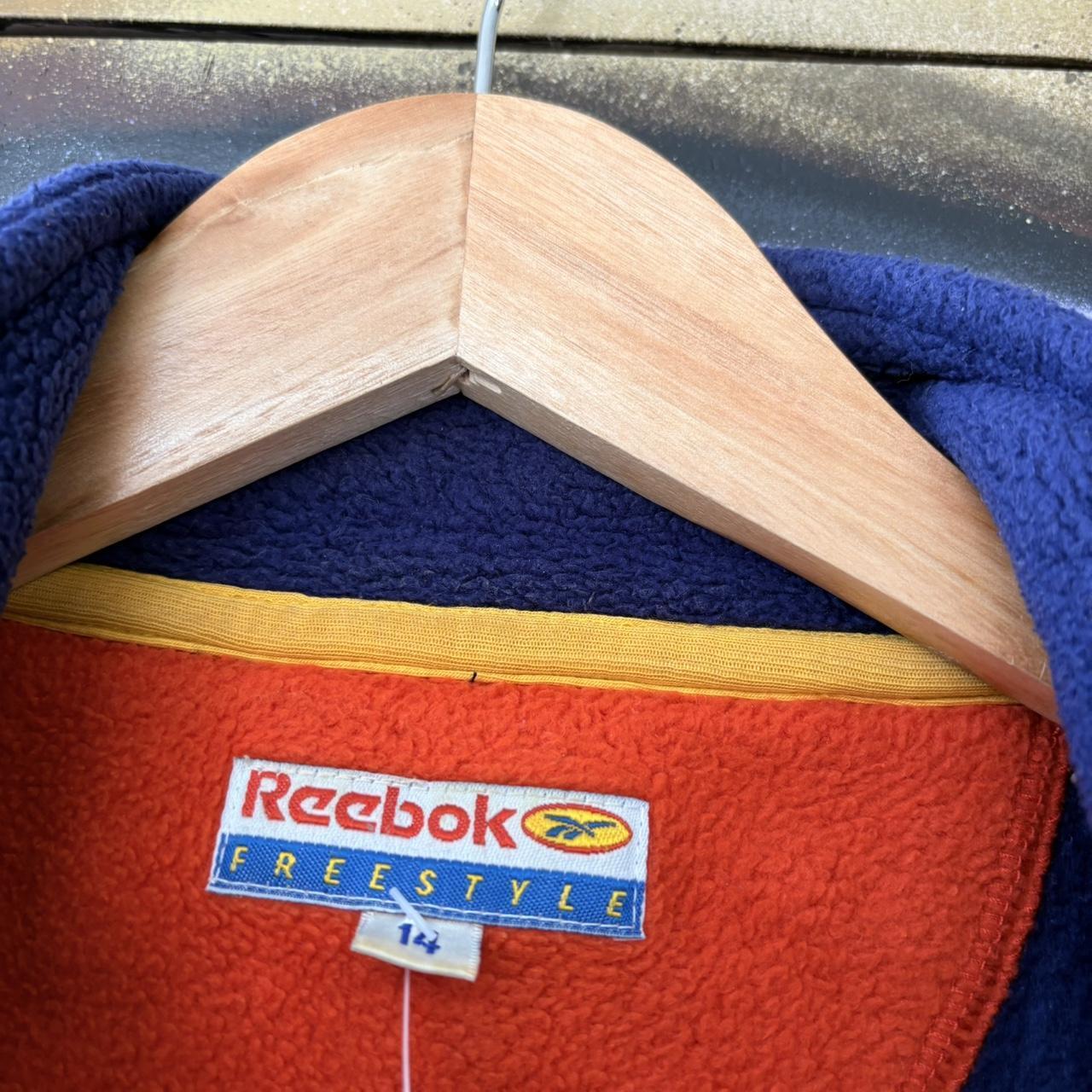 Vintage Retro Essential Navy Reebok Full Zip Up Fleece Jumper Sweatshirt with  embroidered patch logo #90s #sportswear #essential #y2k #reebok