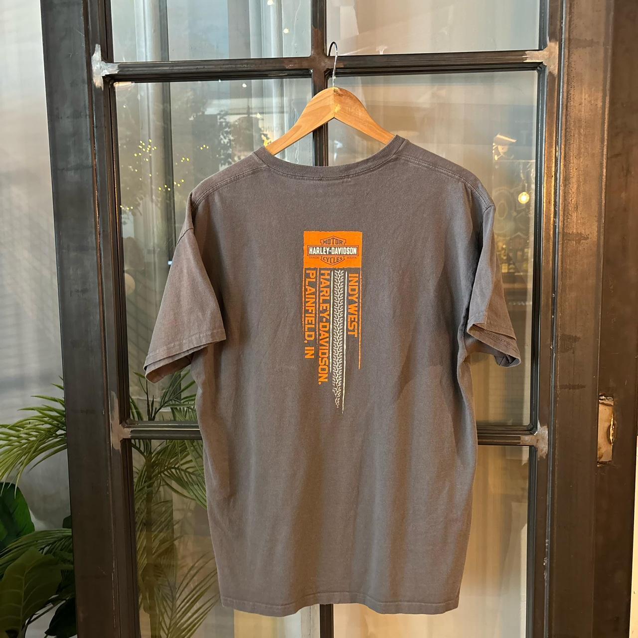 0325A52U - Vintage Retro Essential Grey Harley Davidson Spellout Graphic Print Pocket Top Tee T-shirt #90s #graphic #motorcycles #harleydavidson #biker