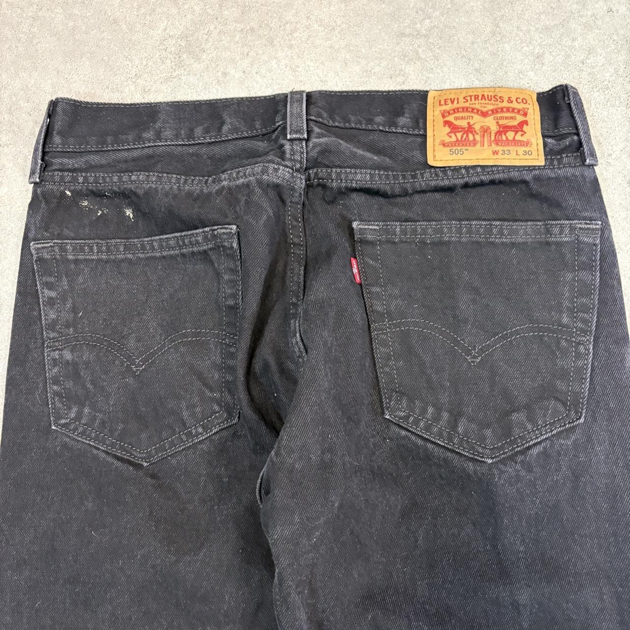 Vintage Levi's 505 Jeans Mens 32x30 Black Denim Wash Straight Leg Trousers Cowboy Western USA 90s Y2K