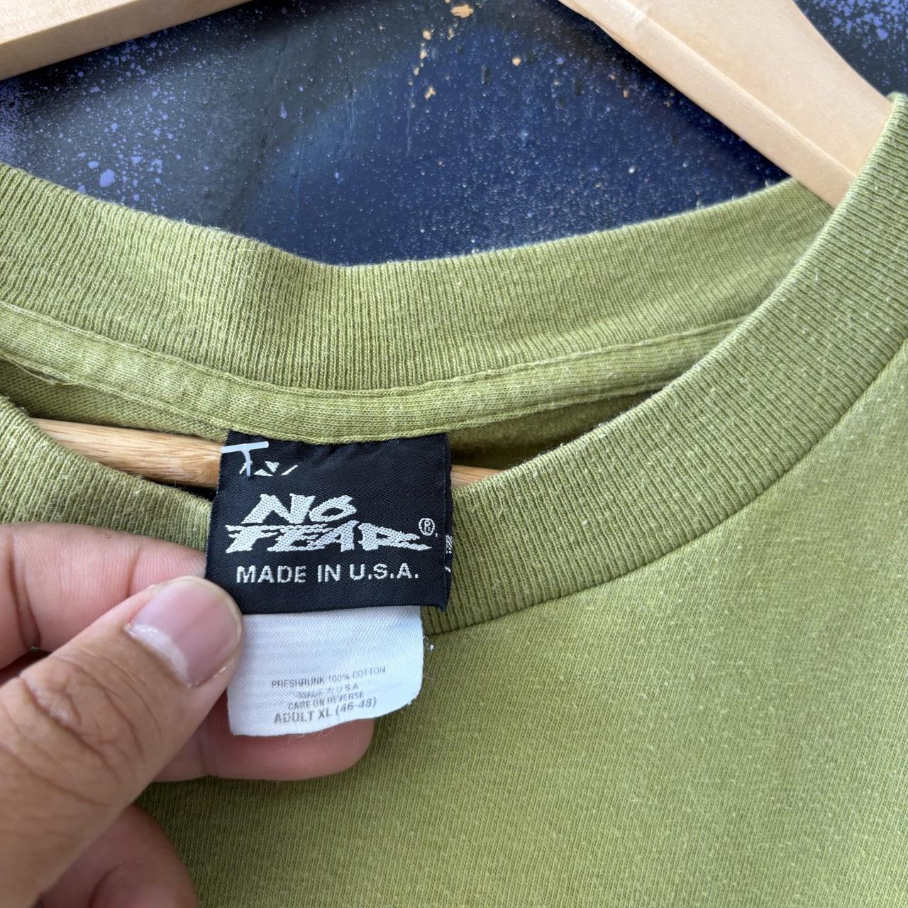 Vintage No Fear T shirt Mens XL Olive Green Box Logo Bogo Graphic Print Skate Surf Tee Top 90s Y2K 00s