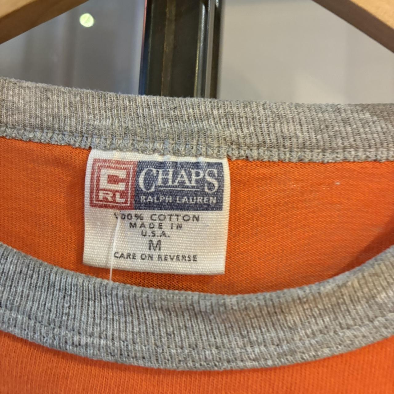 BR2804EL-P - Vintage Retro Essential Orange Chaps Ralph Lauren Graphic Print Top Tee T-shirt #90s #graphic #ringer #chaps #ralphlauren