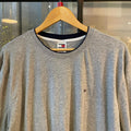 0225D45P - Vintage Retro Essential Grey Tommy Hilfiger Plain Top Tee T-shirt #90s #tommy #top #essential #basic