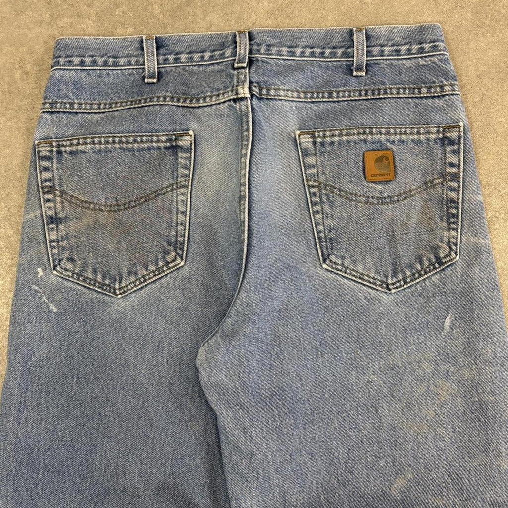 Vintage Light Blue Wash Carhartt Jeans Mens 36” Relaxed Denim Trousers Skate Western Vintage Y2K 90s