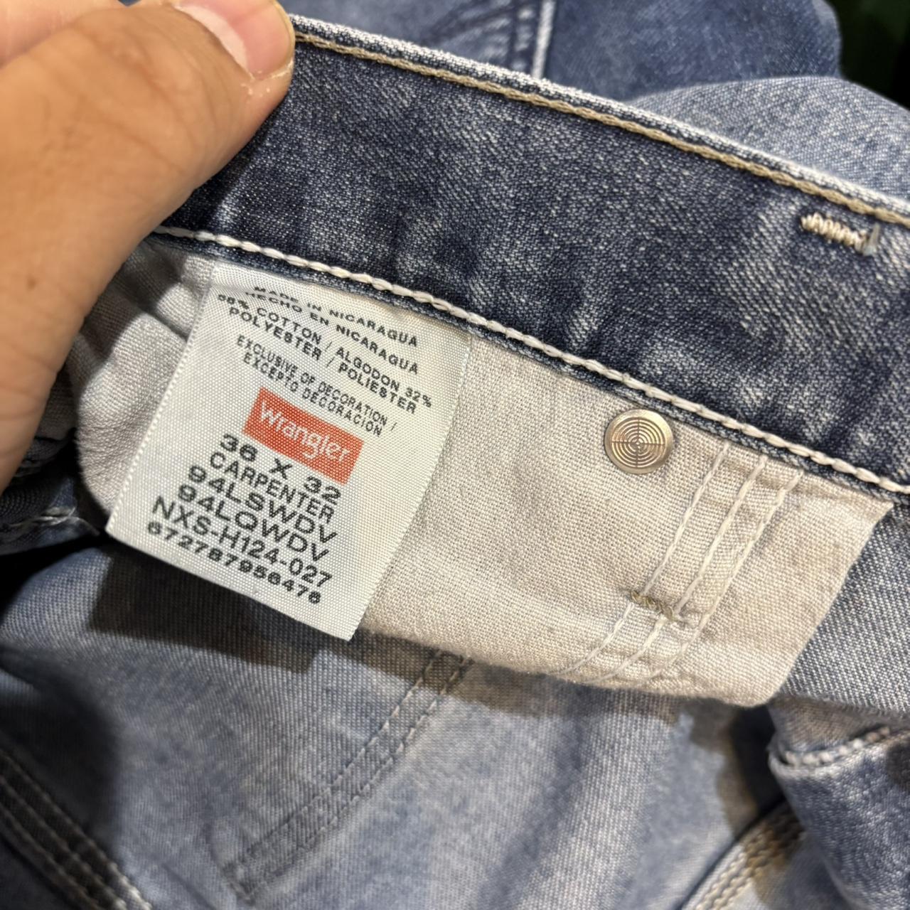 0225C68BR - Vintage retro essential  Wrangler Straight Leg carpenter Blue Wash Denim Jeans Trousers pants #denim #carpenter #wrangler #skater #denimjeans