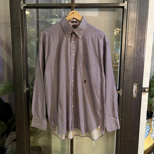 1224E09-P - Vintage Tommy Hilfiger Purple Pink Plaid Checked Shirt longsleeve collared button up #Y2K #preppy #chiefkeef #preppy #oldmoney