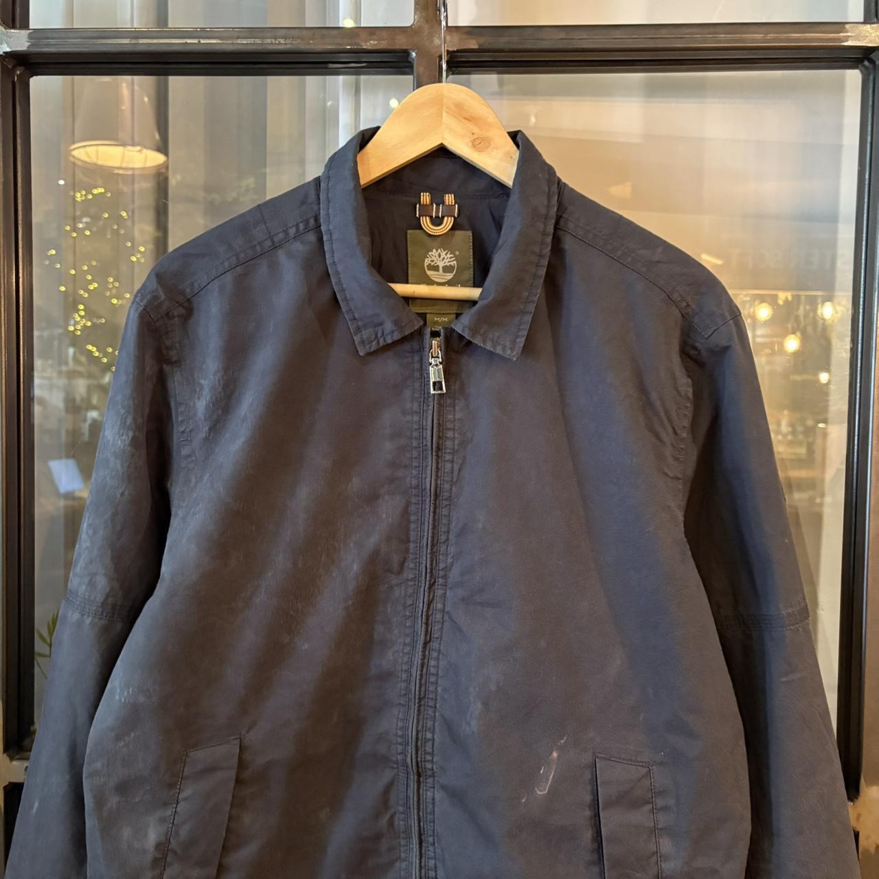 0125B66BR - Vintage Retro Timberland Waterproof Full Zip Up Collared Harrington Jacket #Y2K #preppy #timberland #smartcasual #waterproof