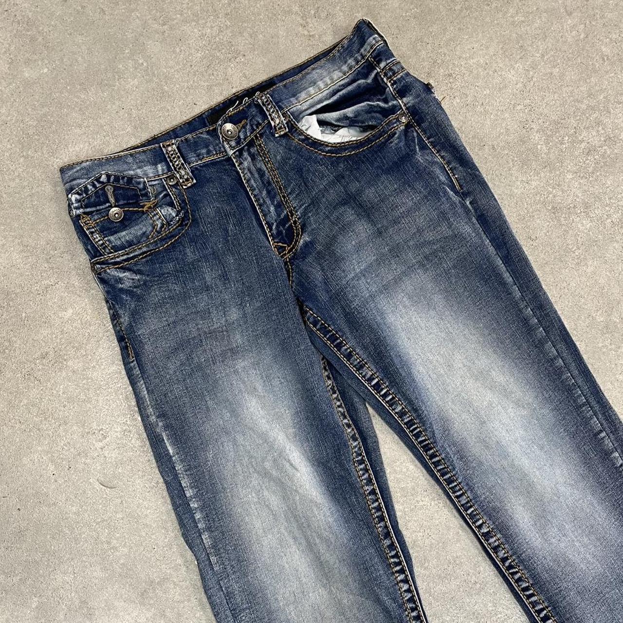 True Luck Y2K Hiphop Denim Contrast Stitch Jeans