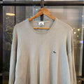 SWT586F1 - Vintage Retro Essential Mint Lacoste plain golf grandpa wool sweatshirt crewneck knit Jumper #oldmoney #knitjumper #smartcasual #preppy #lacoste