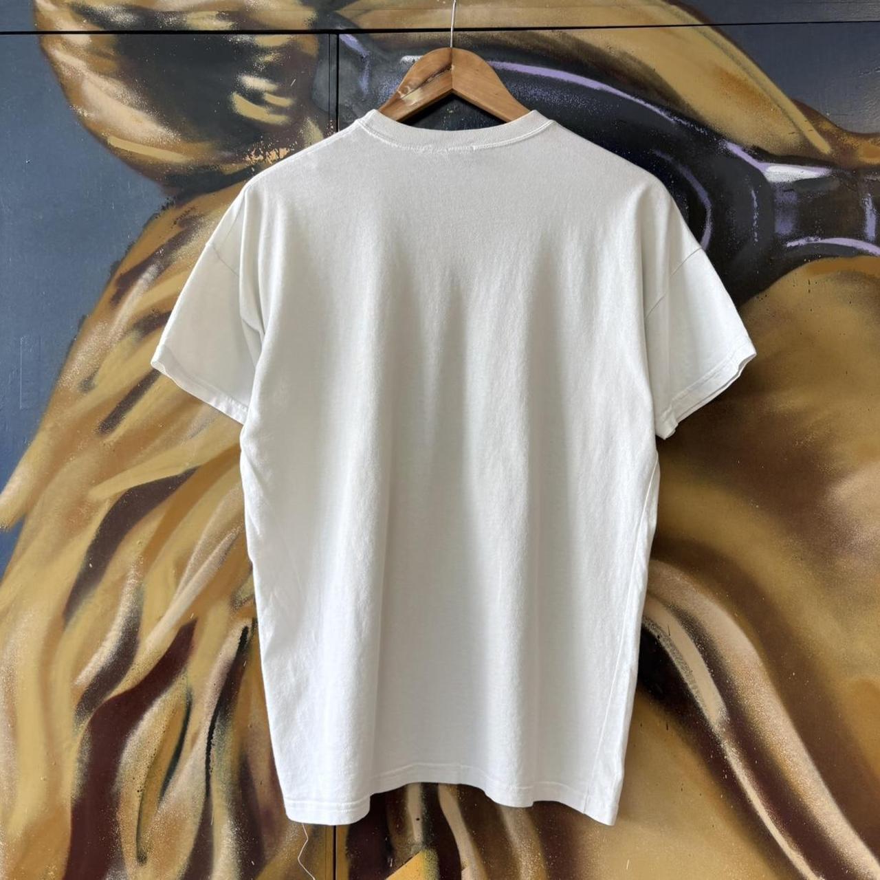 Vintage Benetton T Shirt Mens Small White 0-12 Graphic Print Logo Doodle Streetwear Tee Top 90s Y2K