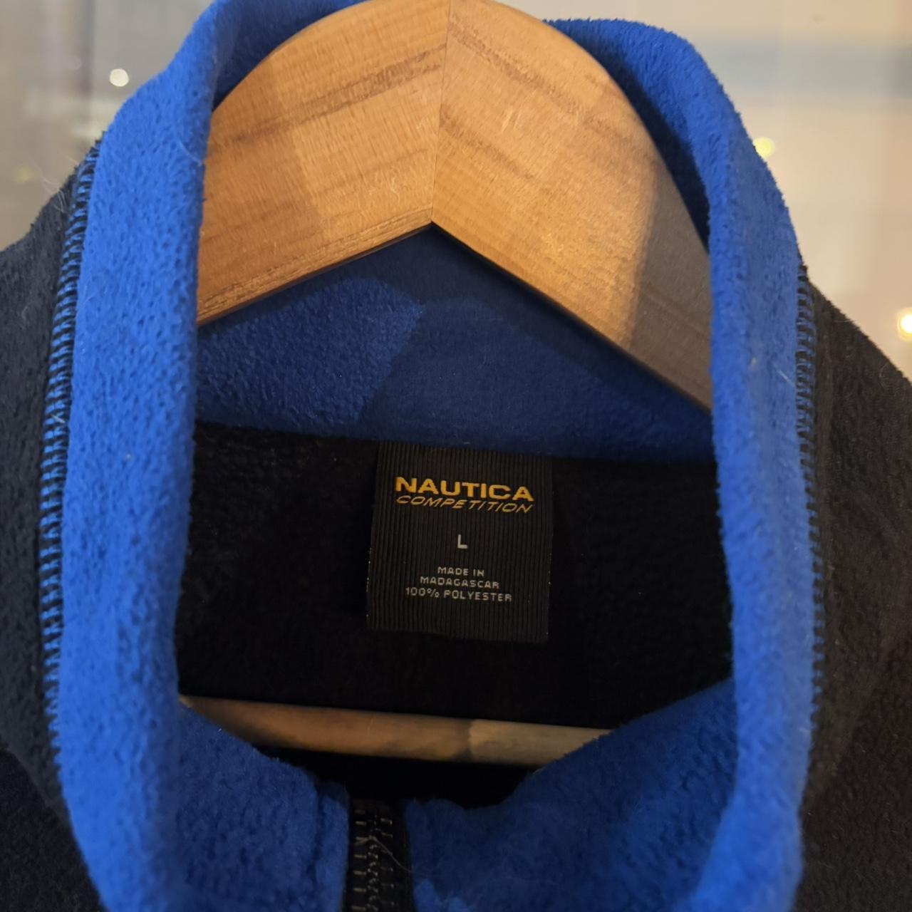 SWT724F - Vintage Retro Essential Black Nautica 1/4 Zip Jumper Sweatshirt with  embroidered logo #90s #sportswear #essential #y2k #nautica