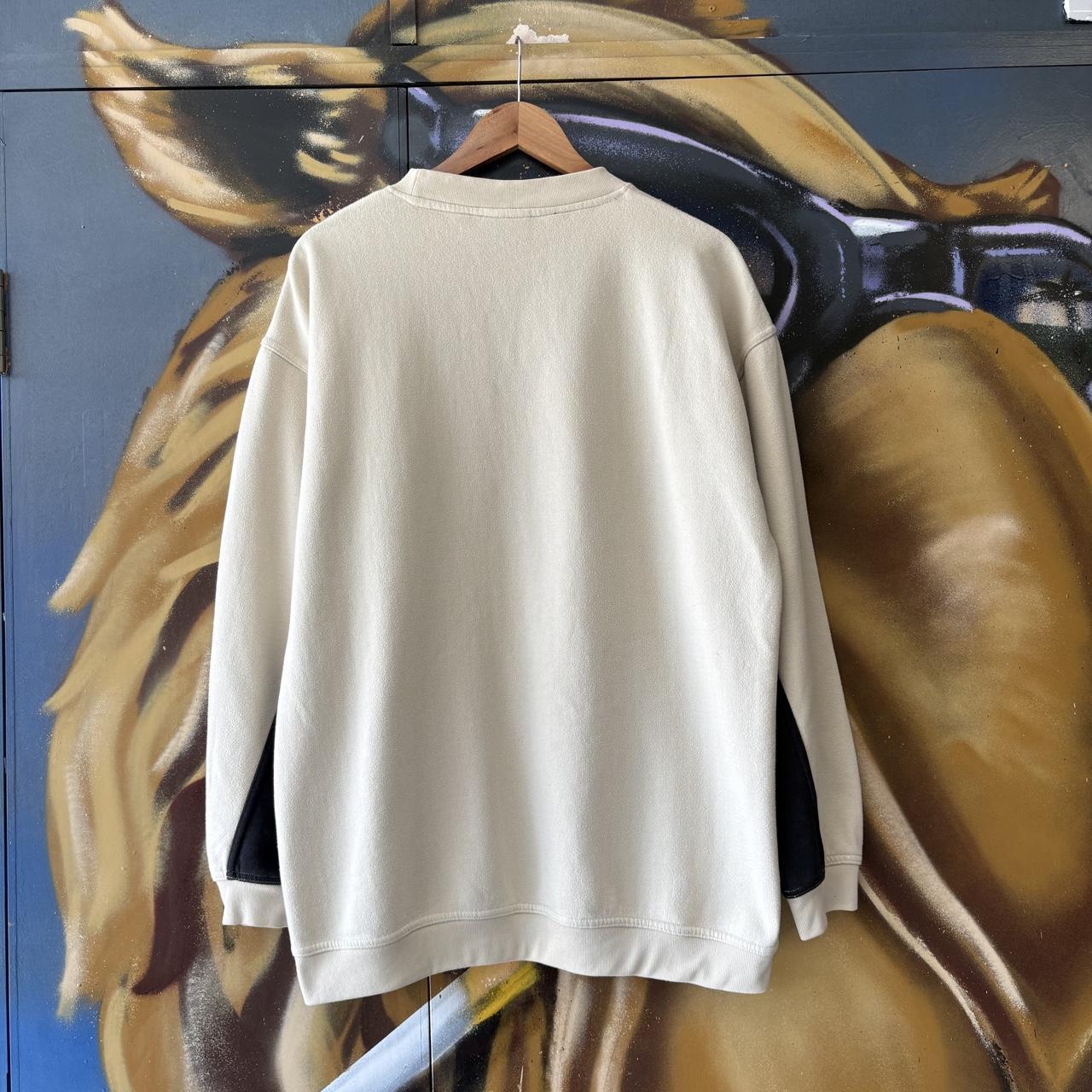 Vintage Reebok Sweatshirt Mens Medium Beige Membership Streetwear Pullover Jumper Top 90s Y2K 00s