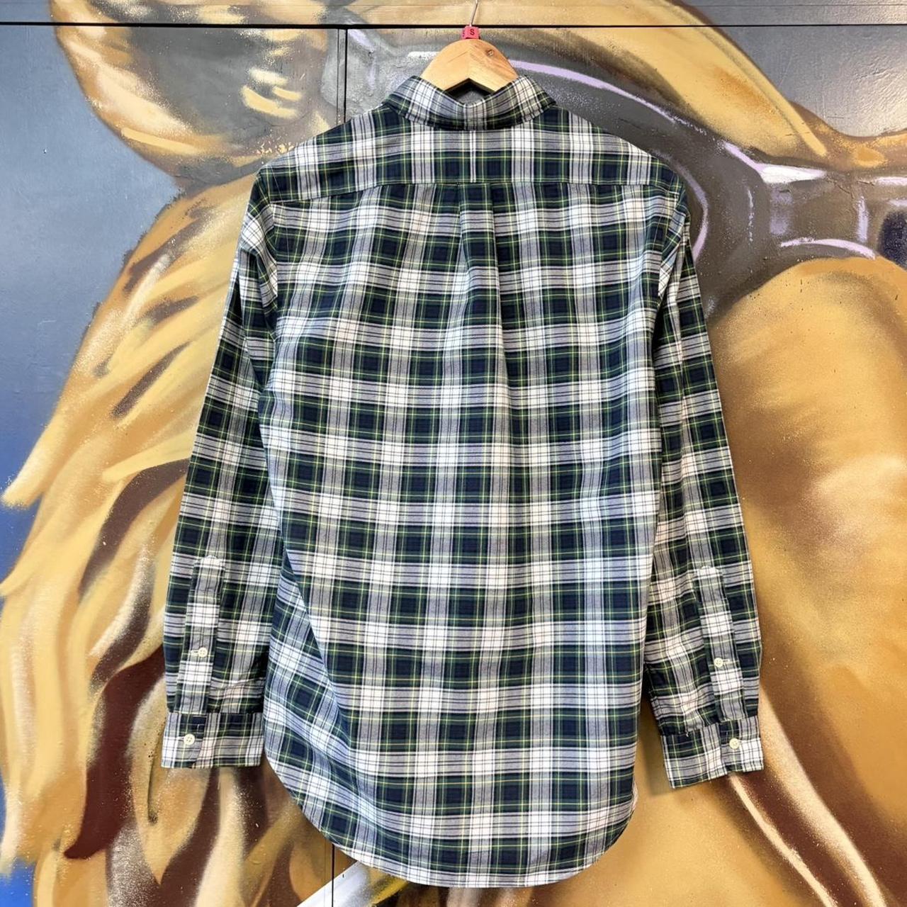 BR1912ALX-P - Vintage Ralph Lauren Navy and Dark Green Check Longsleeve collared button up polo shirt top #Y2K #preppy #chiefkeef #smartcasual #oldmoney