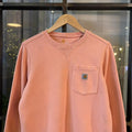 SWT611BR - Vintage Retro Essential Peach Carhartt Crewneck Jumper Sweatshirt with embroidered patch pocket logo #workwear #skater #essential #y2k #carhartt