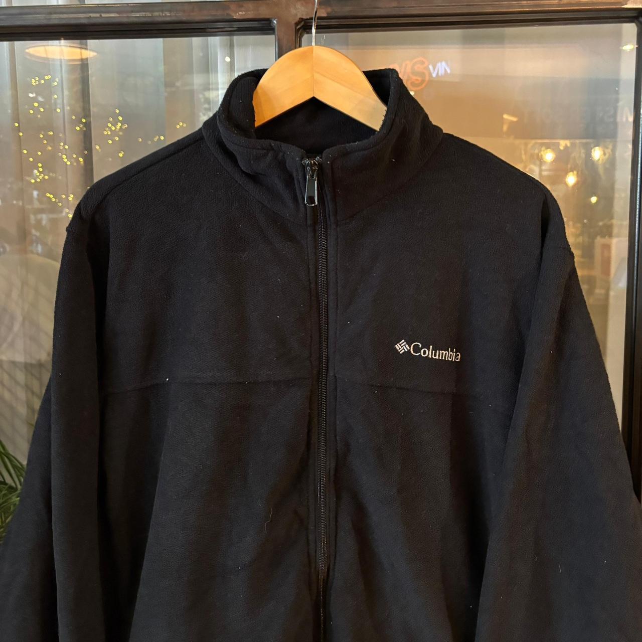 SWT627F - Vintage retro essential Columbia Black full zip up outdoor sweatshirt fleece jacket #columbia #outdoor #expedition #hike #gorpcore