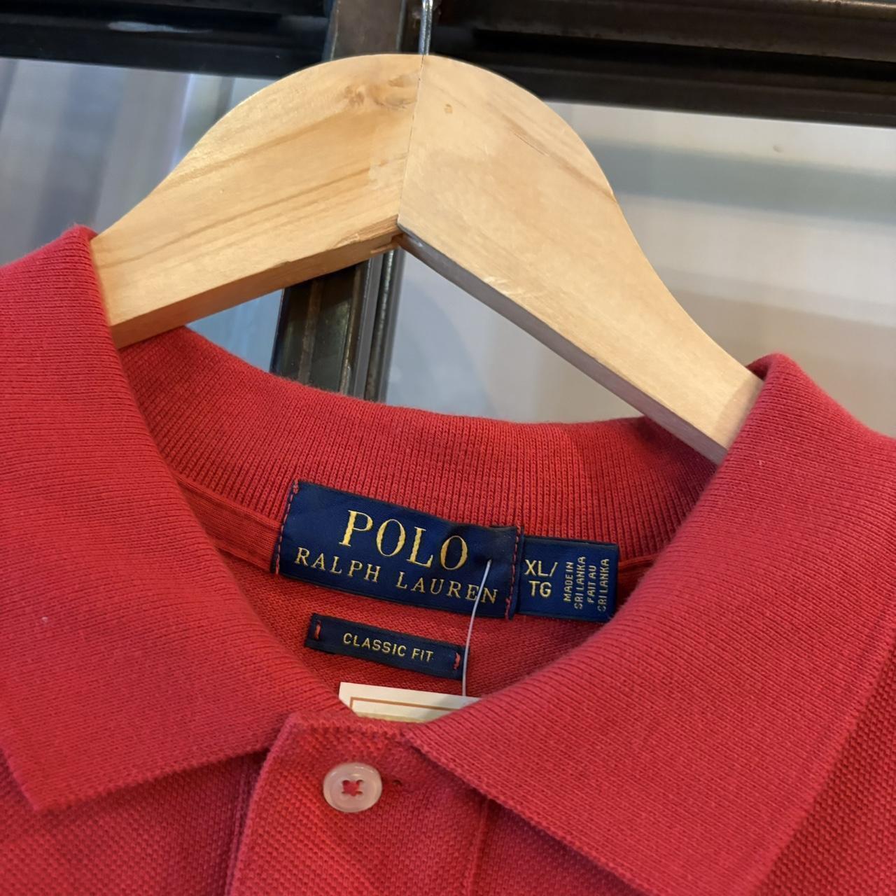 POL421F - Vintage Retro Ralph Lauren Plain Red Polo Shirt Short Sleeve collared button up top  #Y2K #preppy #chiefkeef #oldmoney #ralphlauren