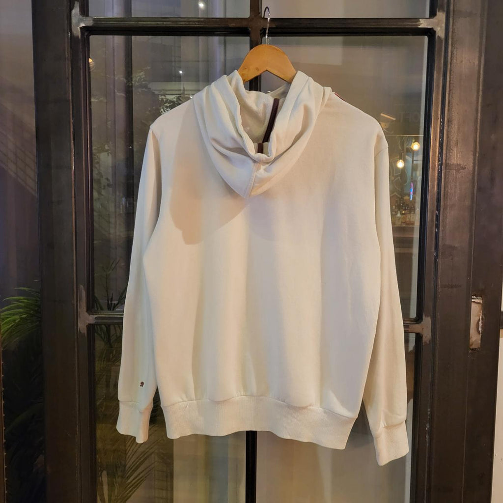 SWT268 - Vintage Retro Essential Puma White Hoodie sweatshirt with centre chest logo #puma #sportswear #casual