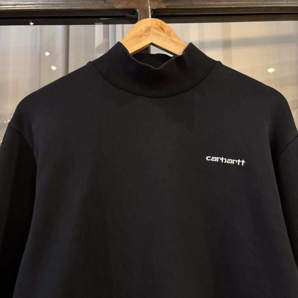 Carhartt WIP Black Mock Neck Jumper Black Women’s Small Oversized Sweatshirt Surf Skate Top Pullover 90s Y2K
