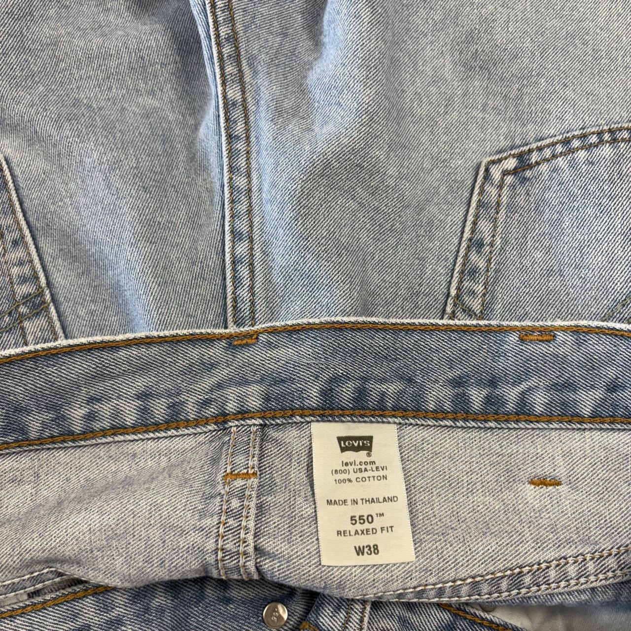 Vintage Levi’s 550 Jorts Mens 38”Light Blue Wash Denim Jean Shorts Baggy Wide Leg Skate Surf Hip Hop 00s Y2K