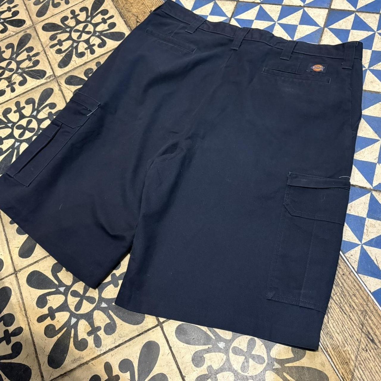 JRT111 - Vintage Retro Essential Navy Dickies Shorts Jorts with detailed patch Logo carpenter workwear #hiphop #90s #jorts #skater