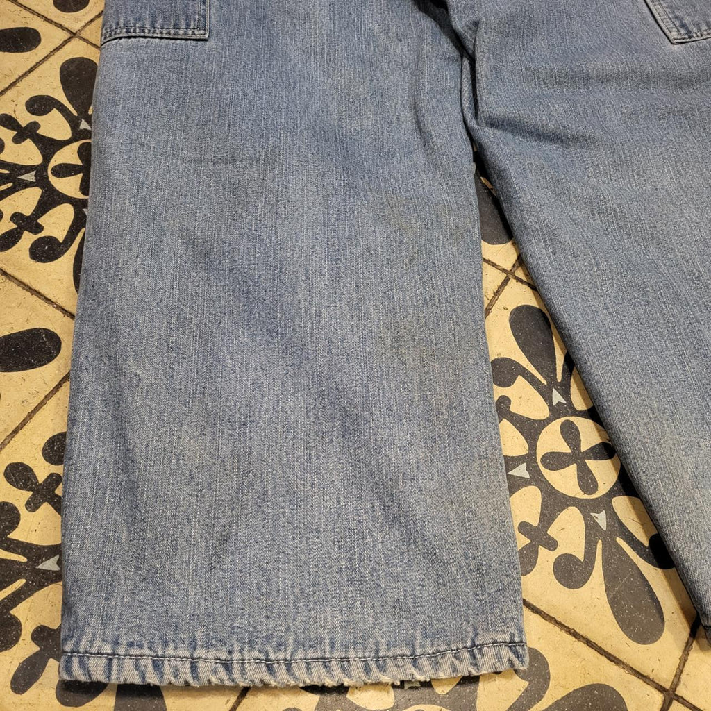 TRW252 - Vintage retro essential mens adult  Faded Glory Hip hop Baggy Overszied Trousers pants jeans with embroidered embroidery graphic patch carpenter casual workwear wide leg skate 90s Y2K style