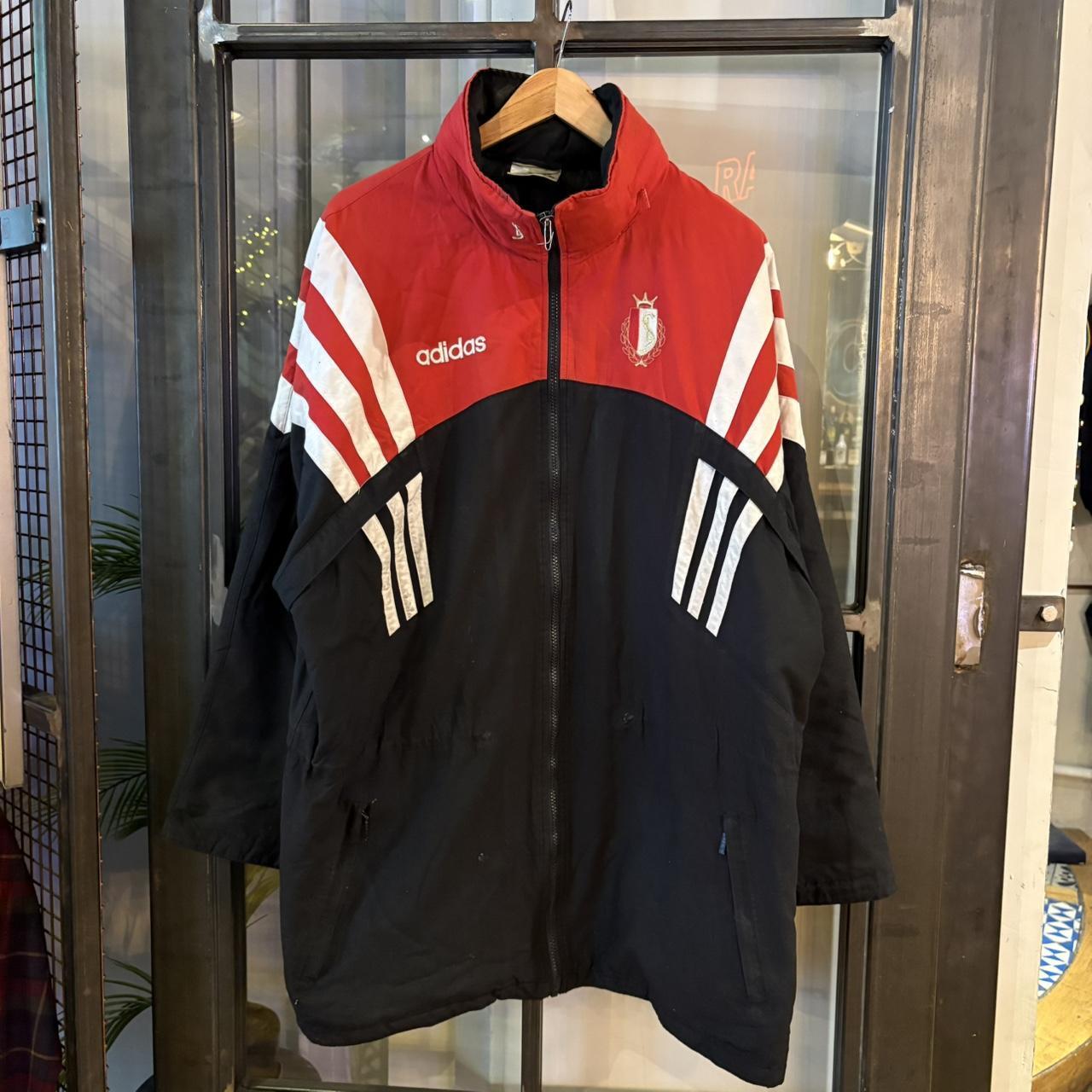 SWT633BR - Vintage Retro Essential Adidas Belgium Pro League Standard Liege Football Club Full Zip Up Training Coach sports jacket #sportswear #standardliege #football #blokecore #training