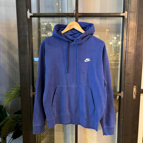0325I06P - Vintage Retro Essential Blue Nike Sweatshirt Hoodie with embroidered swoosh logo #90s #sportswear #essential #nike #y2k