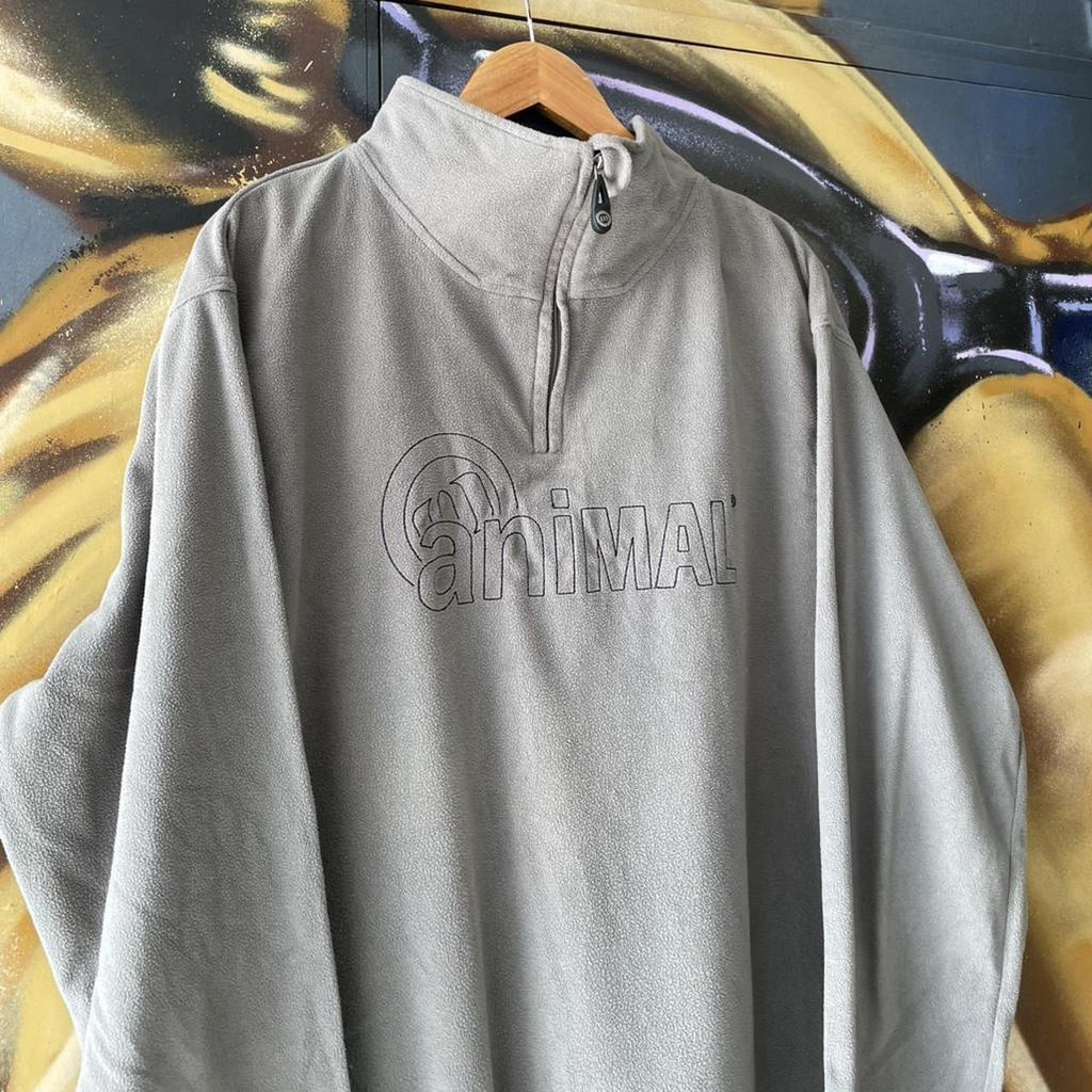 Y2K Animal Spellout Fleece Sweatshirt