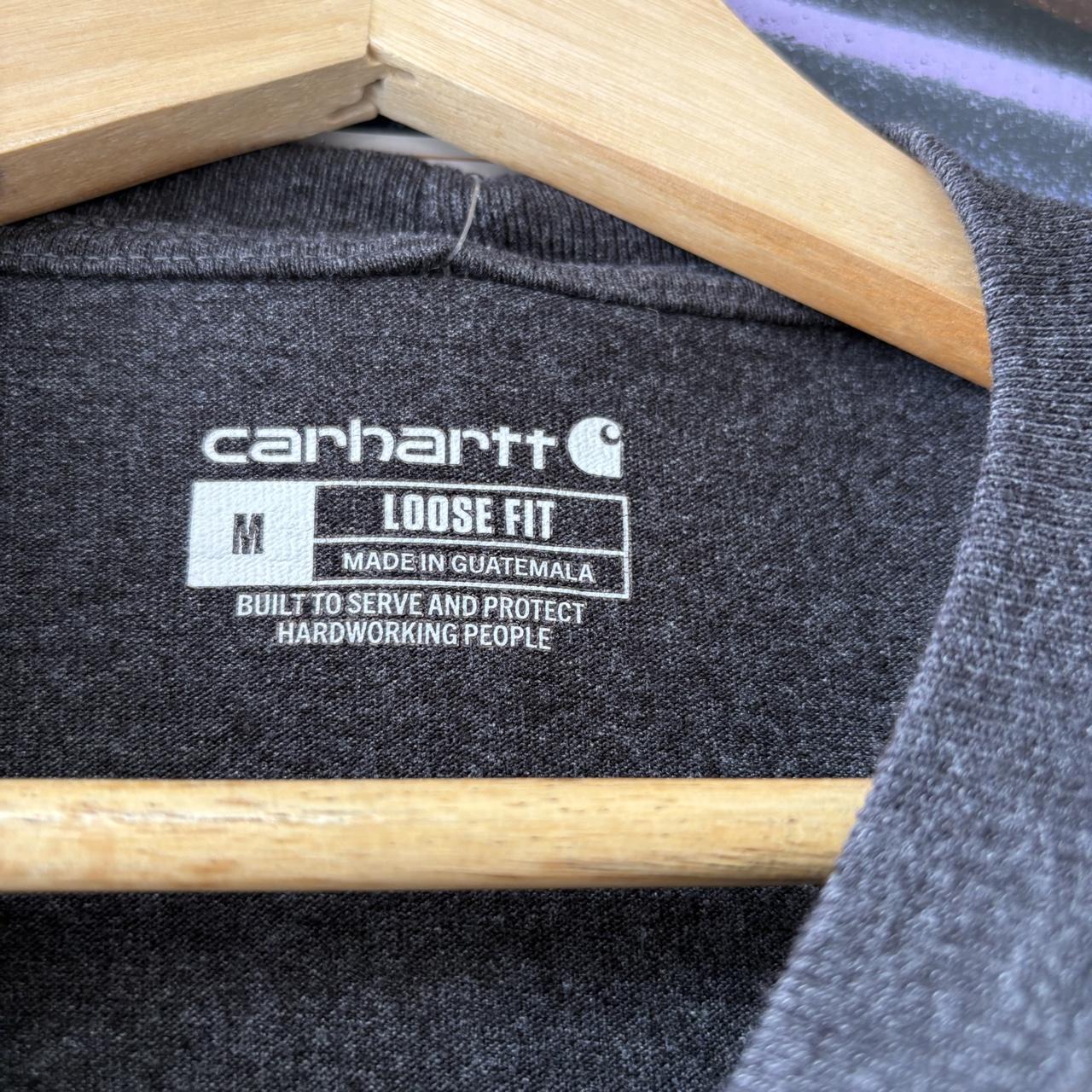 Vintage Carhartt T shirt Mens Medium Charcoal Grey Loose Fit K87 Workwear Durable Skate Tee Top 90s Y2K 00s