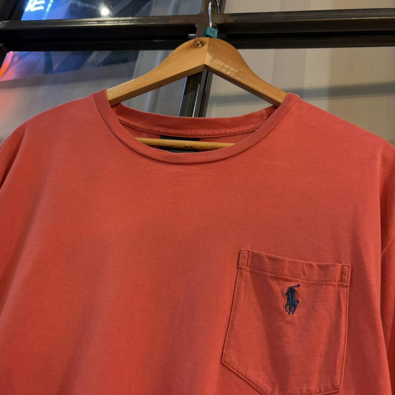 BR2804DV-P - Vintage Retro Essential Red Polo Ralph Lauren Pocket Top Tee T-shirt #90s #poloralphlauren #preppy #oldmoney #singlestitch