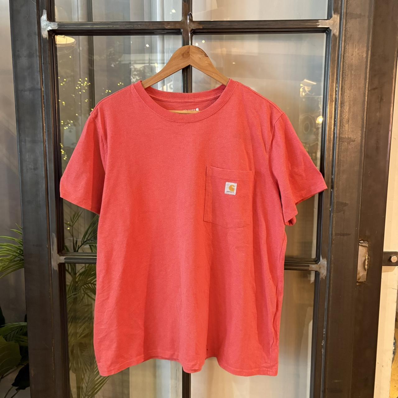 TEE403BR - Vintage Retro Essential Pink Carhartt Pocket Top Tee T-shirt #90s #skater #workwear #y2k #carhartt