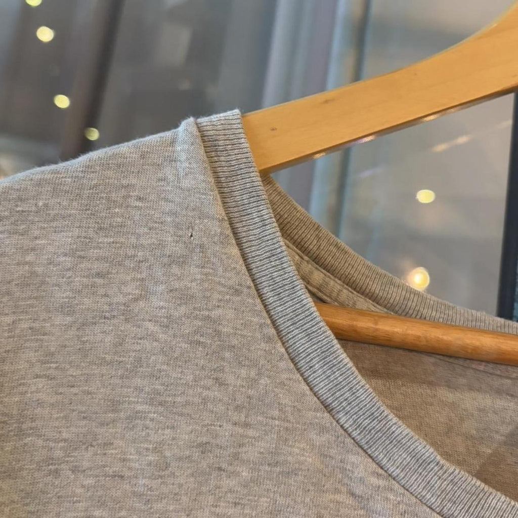 TEE475F - Vintage Retro Essential Polo Ralph Lauren Plain Basic Grey Pocket Top Tee T-shirt #90s #poloralphlauren #oldmoney #essential #basic