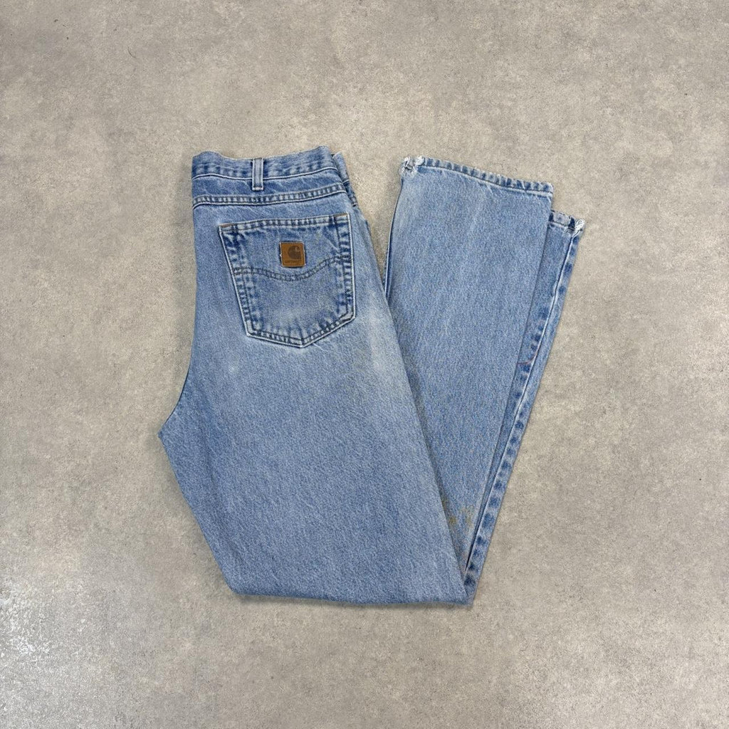 BR1912AAR-U - Vintage retro essential  Carhartt Straight Leg Light Blue Wash Denim Jeans Trousers pants #denim #straightleg #jeans #carhartt #skater