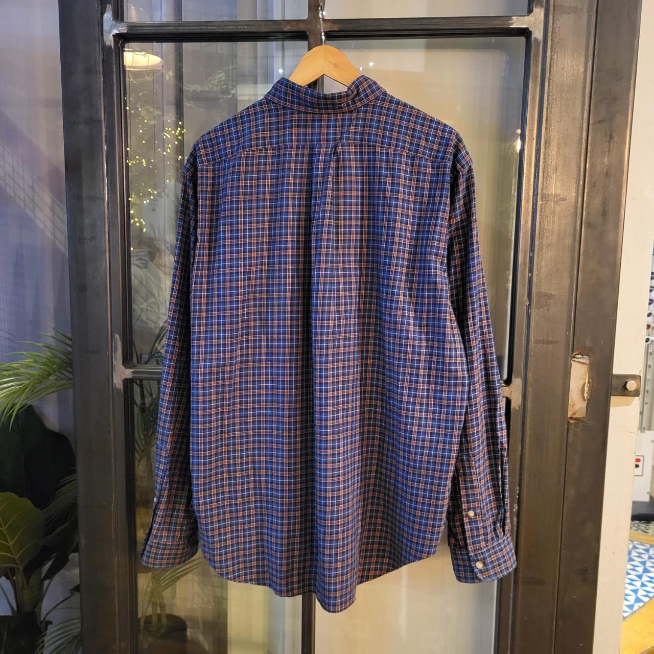 RLS053 - Vintage Ralph Lauren Navy Red Checkered Button Up Shirt Longsleeve collared top #Y2K #preppy #smartcasual #golf #oldmoney