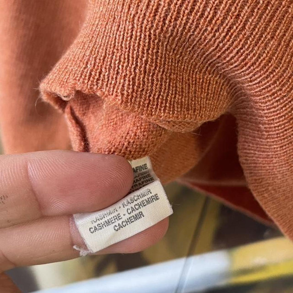 Italian Vintage Burnt Orange Roll Neck Cashmere Sweater