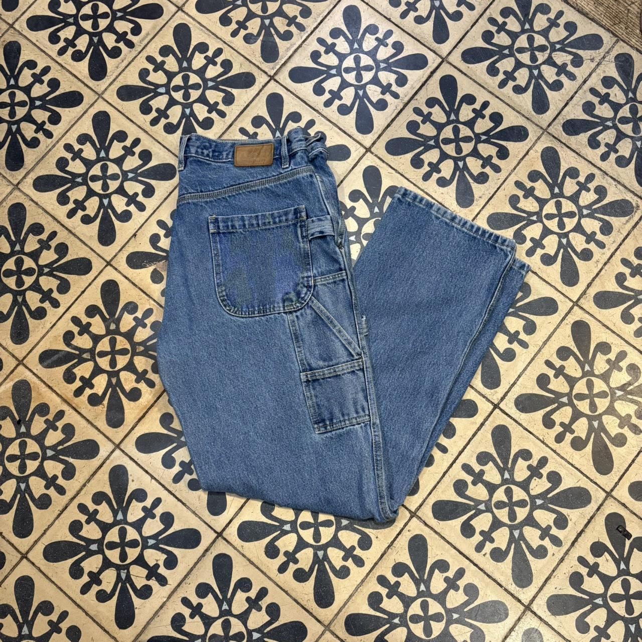TRW410F-P - Vintage retro essential John Deere Blue Wash Denim Carpenter Jeans Trousers pants #denim #fit #johndeere #carpenter