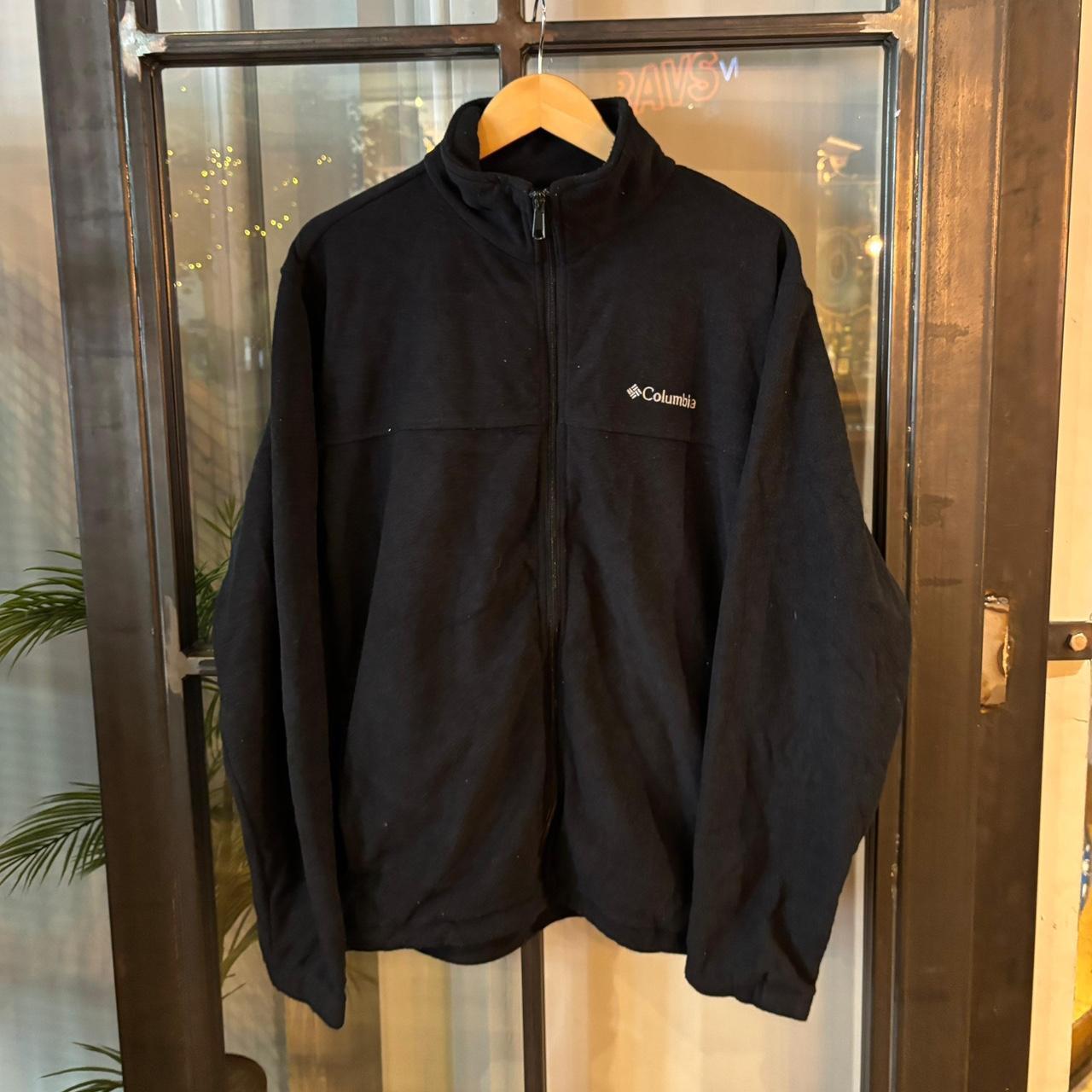 SWT627F - Vintage retro essential Columbia Black full zip up outdoor sweatshirt fleece jacket #columbia #outdoor #expedition #hike #gorpcore