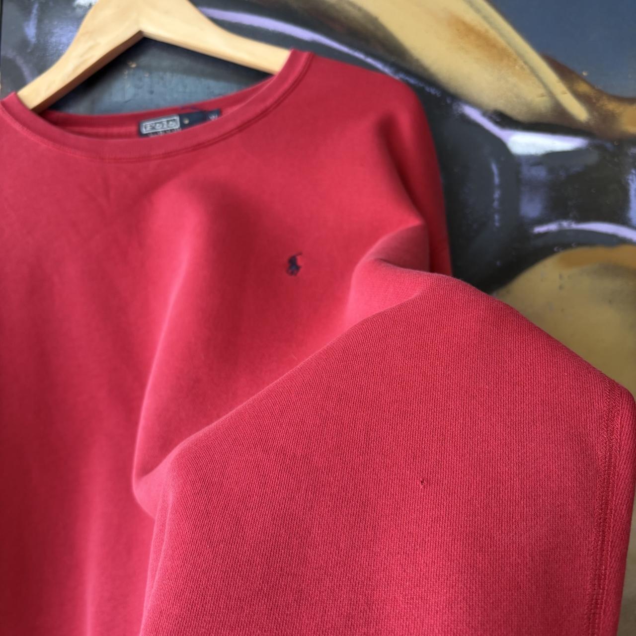 Vintage Polo Ralph Lauren Sweatshirt Mens XL Red Preppy Old Money Pullover Jumper Top 90s Y2K 00s