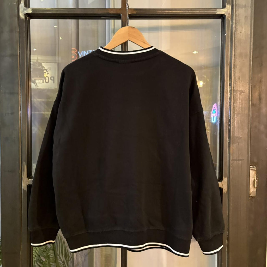 SWT688F - Vintage Retro Essential Black Coca Cola Crewneck Jumper Sweatshirt with embroidered patch logo #90s #boxy #essential #y2k #cocacola