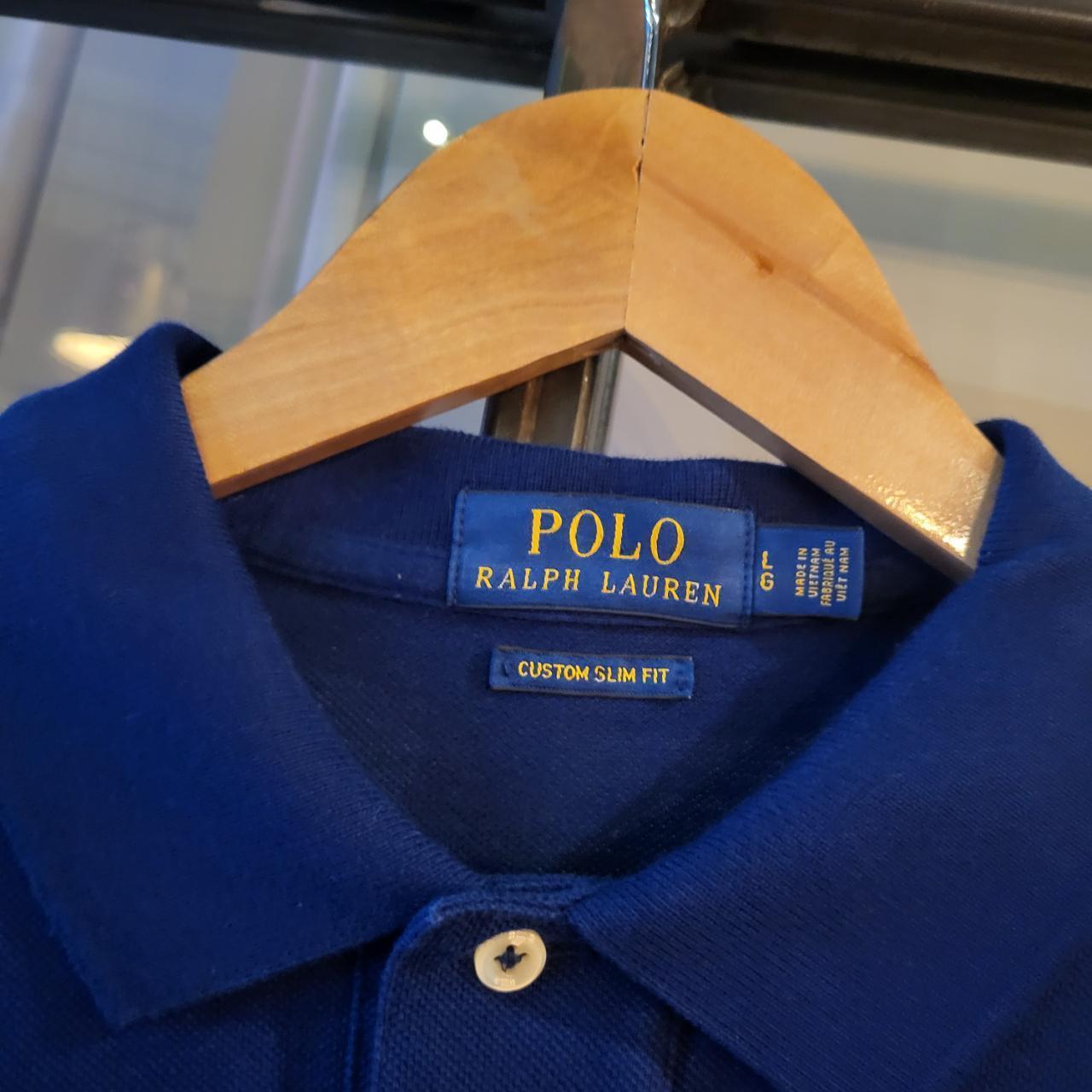 POL105 - Vintage Ralph Lauren Navy Polo Shirt Short Sleeve collared button up top 90s Y2K Old Money Preppy Smart Casual style with all over RL New York 1967 embroideredy