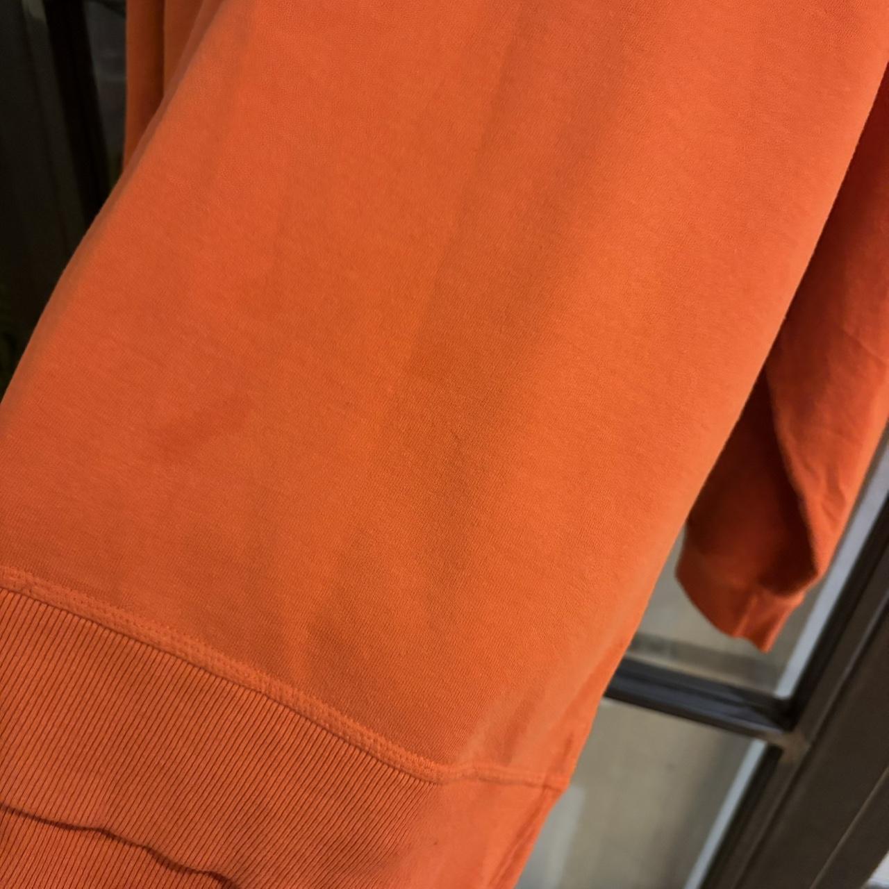 0125C26 - Vintage Retro Essential Champion Orange Crewneck Jumper Sweatshirt with embroidered chest logo #90s #sportswear #essential #y2k #champion