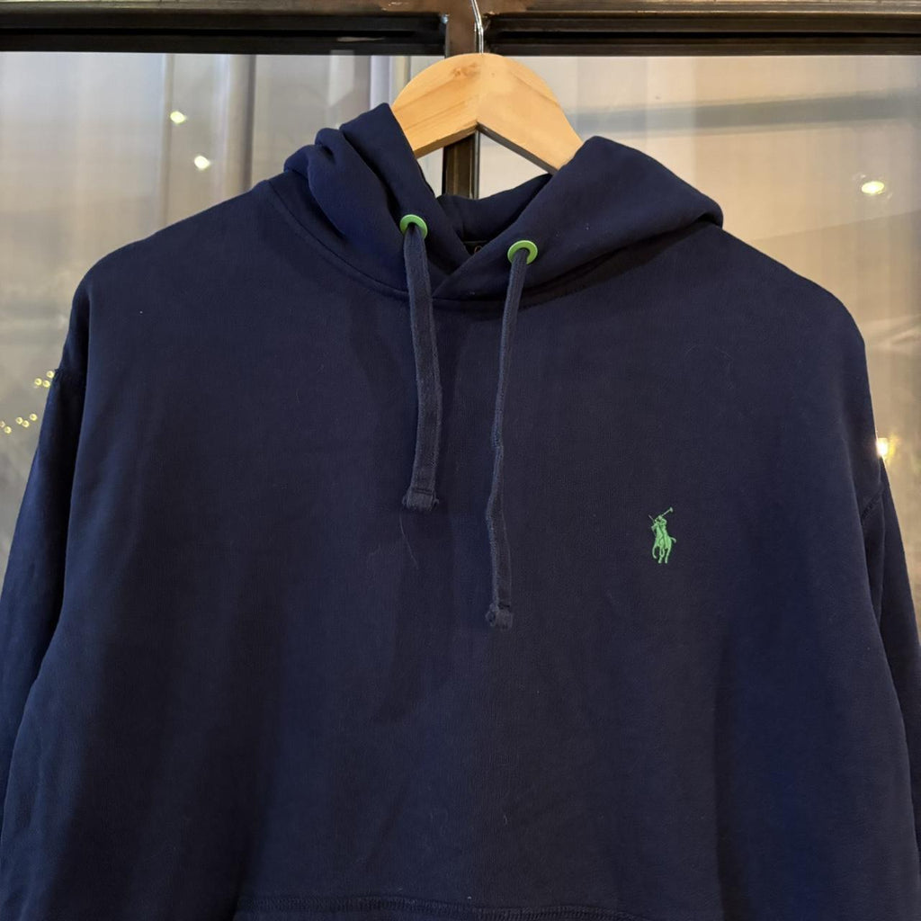 SWT691F - Vintage Retro Essential Navy Polo Ralph Lauren Sweatshirt Hoodie with embroidered chest logo #y2k #preppy #oldmoney #preppy #poloralphlauren