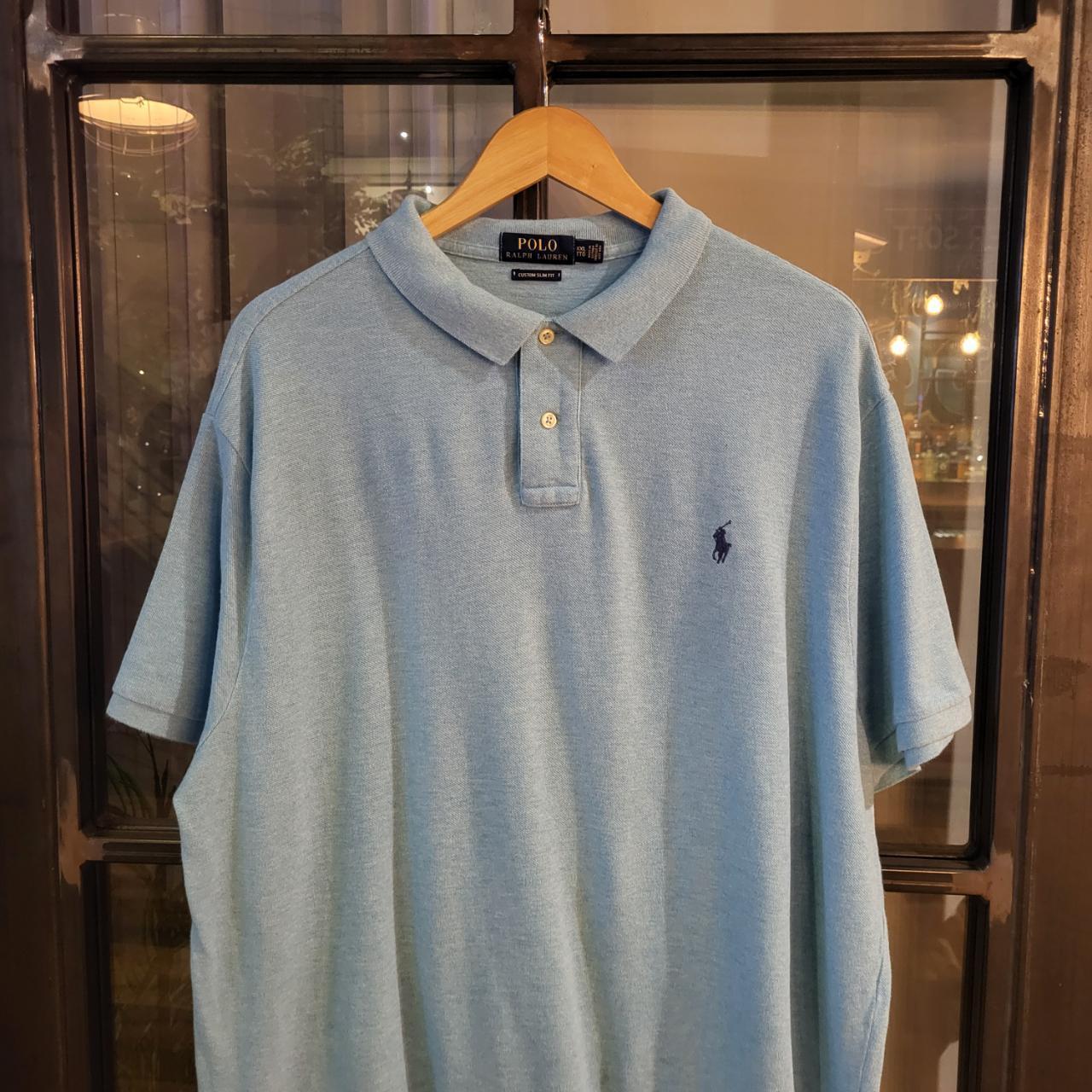 POL155 - Vintage Ralph Lauren Light Blue Turquiose Polo Shirt Short Sleeve collared button up top #Y2K #preppy #chiefkeef #golf