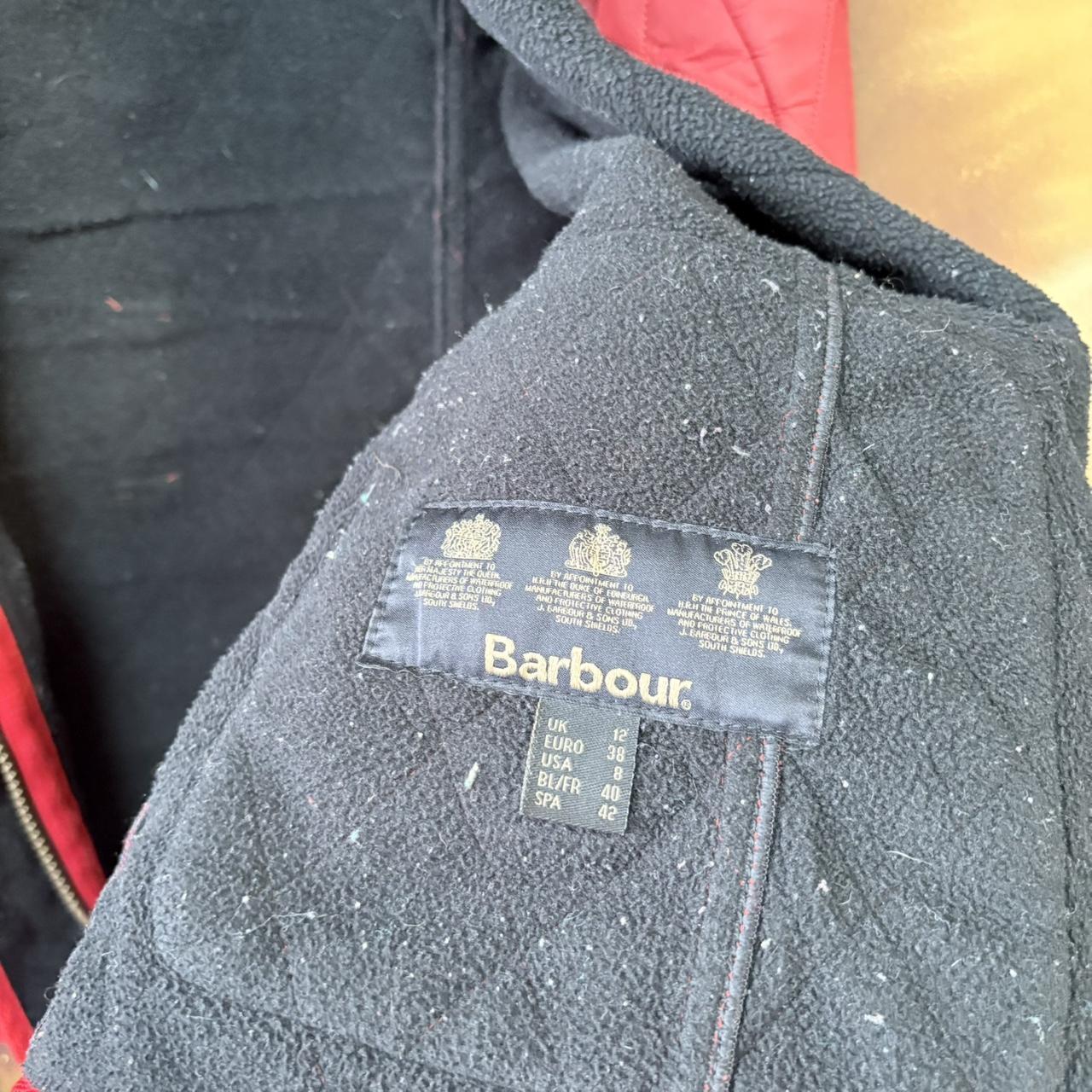 ADN0101CF-U - Vintage Retro Essential Red Barbour Full zip and button up quilted down padded lined jacket coat #british #oldmoney #quilted #outdoor #barbour