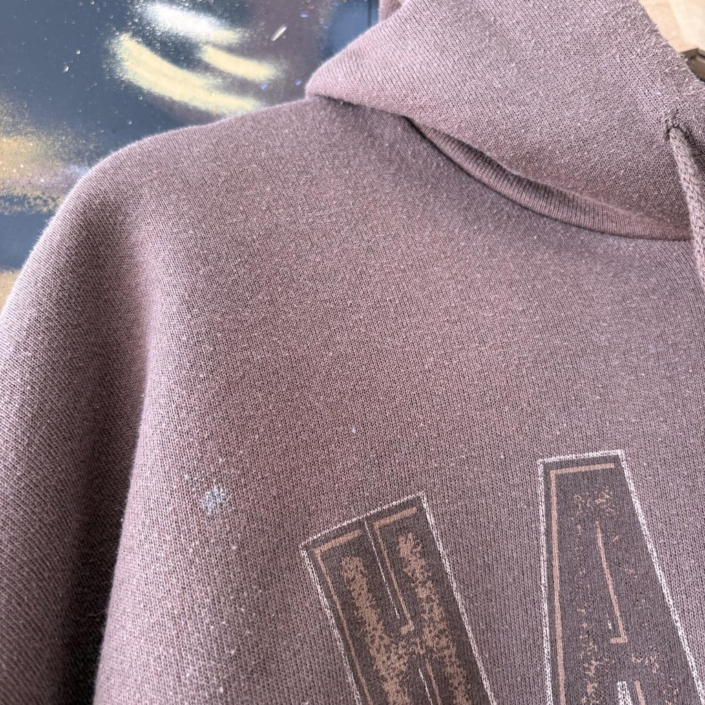 Vintage Harley Davidson Hoodie Mens  Large Brown Italy Treviso Biker Logo Graphic Print Jumper Top 90s Y2K 00s