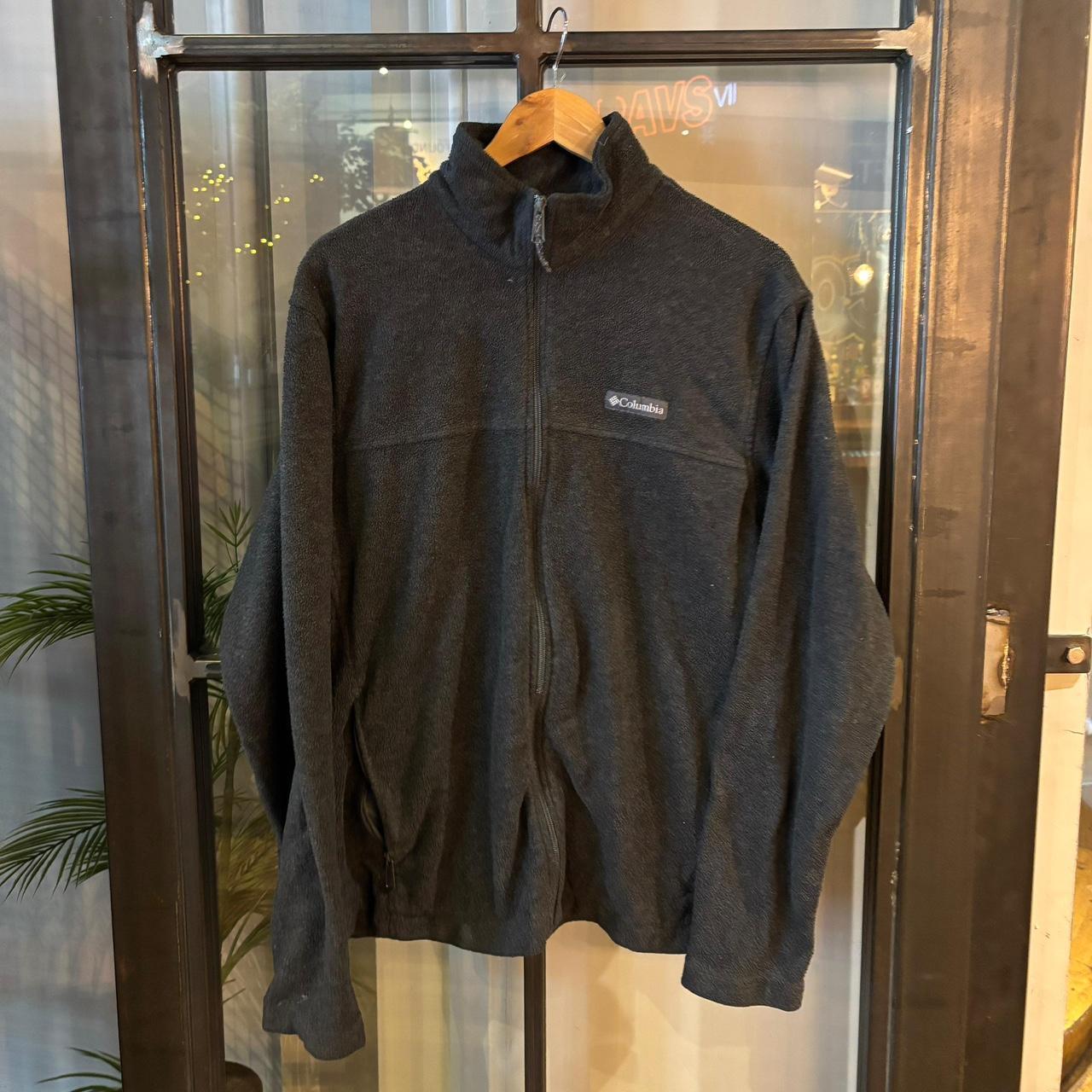 SWT623F - Vintage retro essential Dark Grey Columbia full zip up outdoor sweatshirt fleece jacket #columbia #outdoor #expedition #hike #gorpcore