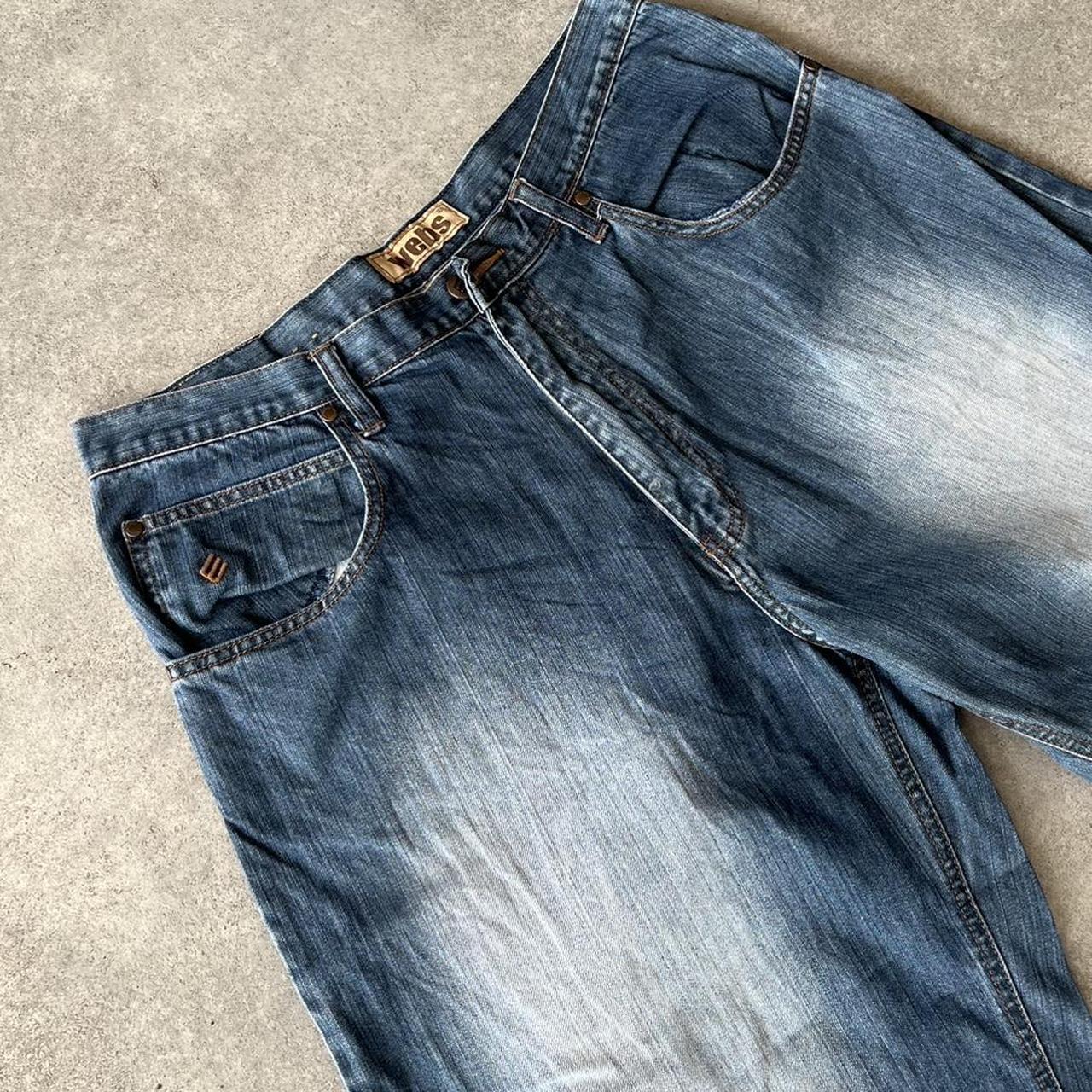 Webs Y2K Dark Wash Embroidered Denim 3/4 Jorts