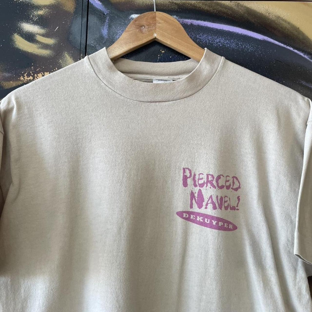 Vintage DeKuyper Promo T Shirt Mens Large Beige Tee Single Stitch Alcohol Beer Graphic Print 90s Y2K