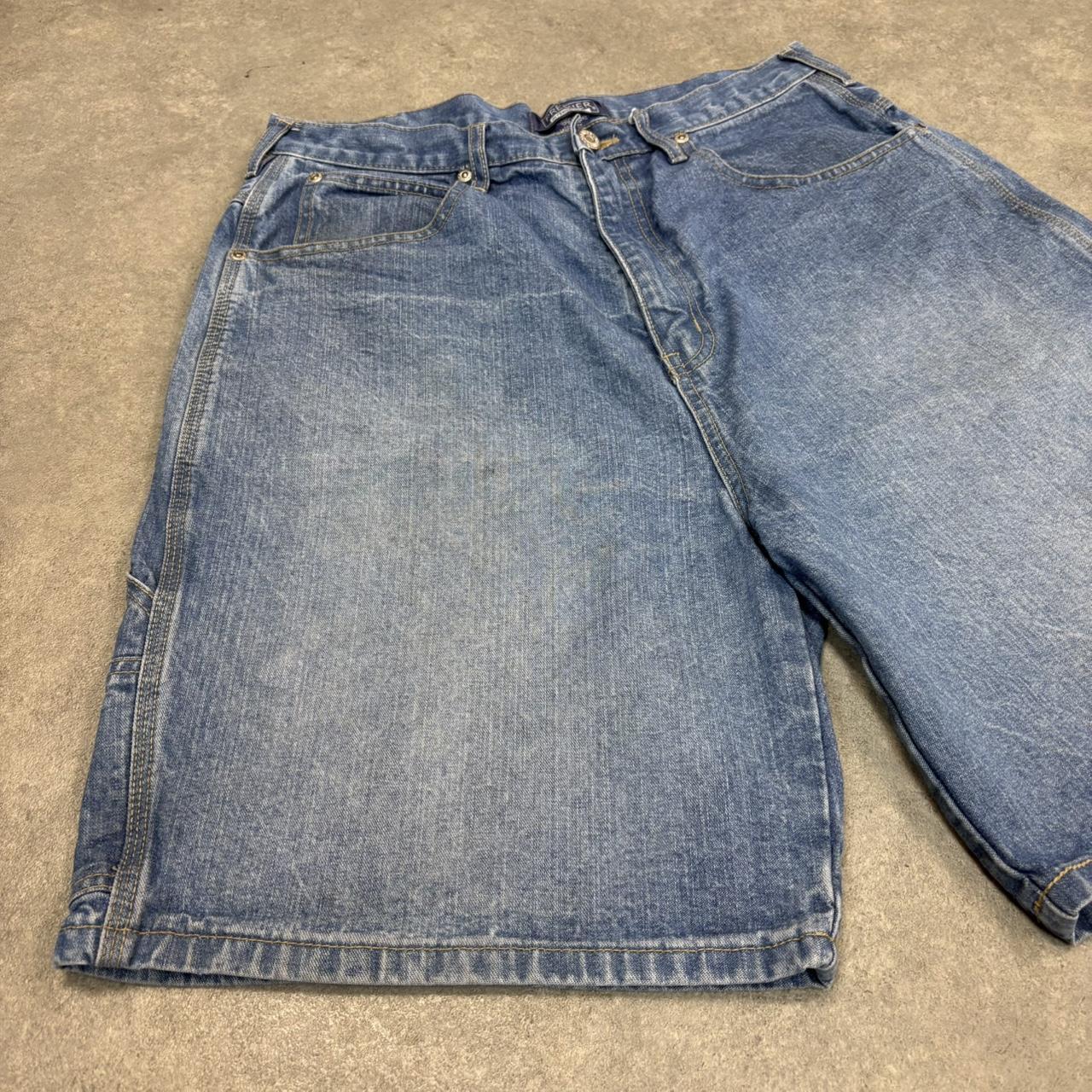 Vintage Carpenter Jorts Mens 32” Denim Light Blue Wash Jean Shorts Baggy Wide Leg Skate Surf Hip Hop 00s Y2K