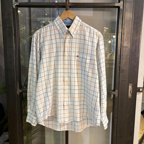 1224E29P - Vintage Tommy Hilfiger White Multi-colour Checked Shirt Short Sleeve collared button up #Y2K #preppy #chiefkeef #preppy #oldmoney